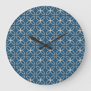 Grande Horloge Ronde Arrière - plan vintage géométrique et élégant.