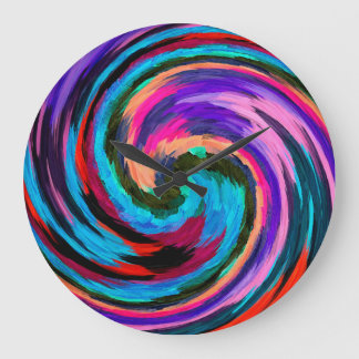 Grande Horloge Ronde Art Abstrait 21