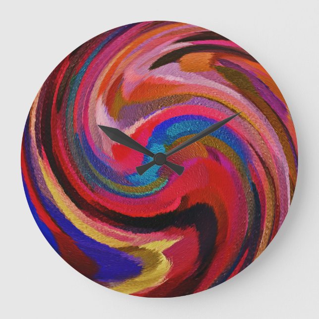 Grande Horloge Ronde Art Abstrait #26 (Recto)