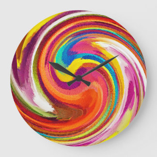 Grande Horloge Ronde Art Abstrait #27