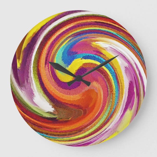 Grande Horloge Ronde Art Abstrait #27 (Recto)