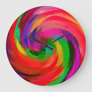 Grande Horloge Ronde Art Abstrait #28