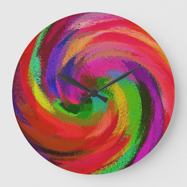 Grande Horloge Ronde Art Abstrait #28 (Recto)