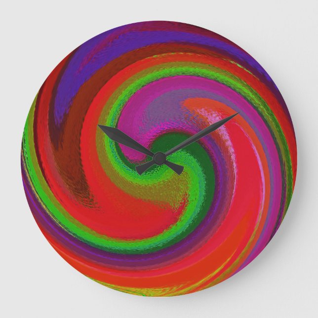 Grande Horloge Ronde Art Abstrait #29 (Recto)