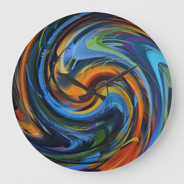 Grande Horloge Ronde Art Abstrait #30 (Recto)