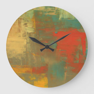 Grande Horloge Ronde Art abstrait de toile d'horloge murale de peinture