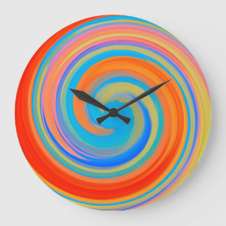 Grande Horloge Ronde Art abstrait de tourbillon moderne #42