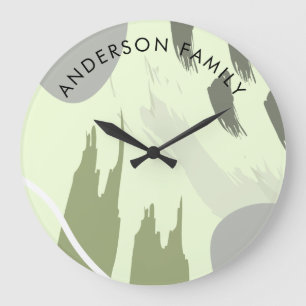 Grande Horloge Ronde Art Abstrait moderne