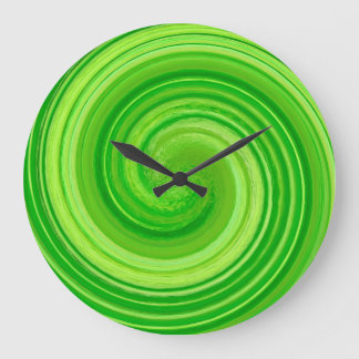 Grande Horloge Ronde Art abstrait moderne en spirale #10