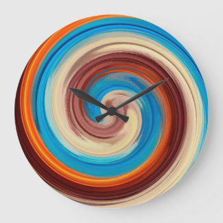 Grande Horloge Ronde Art Abstrait moderne Swirl #12