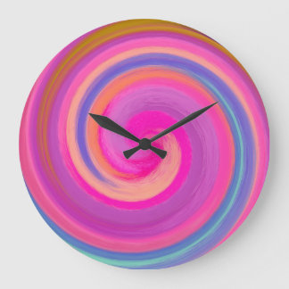 Grande Horloge Ronde Art Abstrait moderne Swirl #14