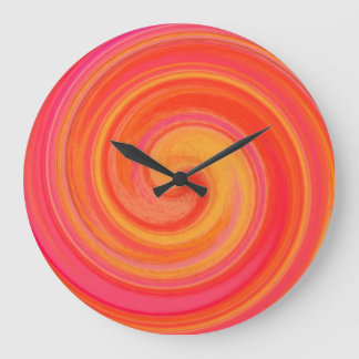 Grande Horloge Ronde Art Abstrait moderne Swirl #16