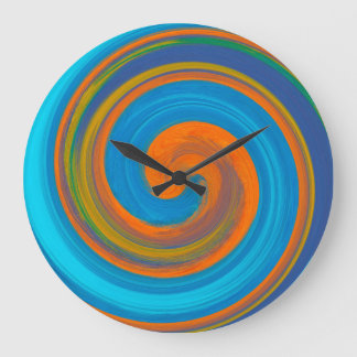 Grande Horloge Ronde Art Abstrait moderne Swirl #17