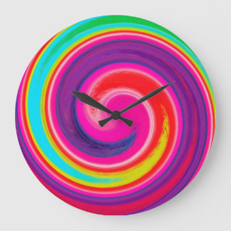 Grande Horloge Ronde Art Abstrait moderne Swirl #18