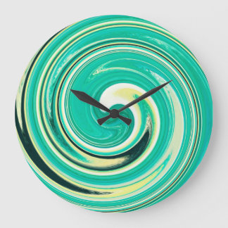 Grande Horloge Ronde Art Abstrait moderne Swirl #19