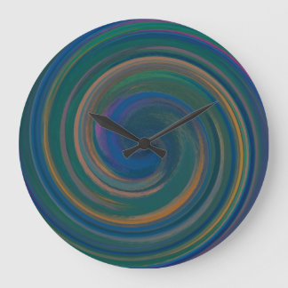 Grande Horloge Ronde Art Abstrait moderne Swirl #22