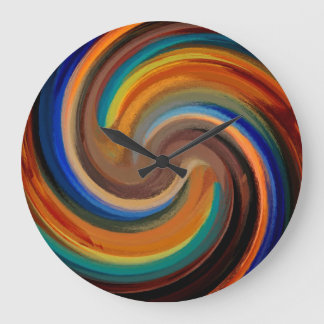 Grande Horloge Ronde Art Abstrait moderne Swirl #24