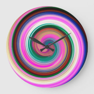 Grande Horloge Ronde Art Abstrait moderne Swirl #25