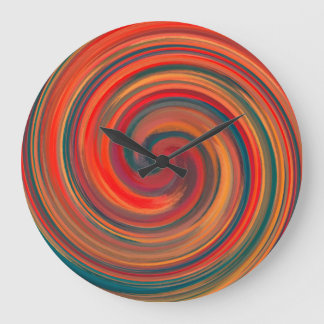 Grande Horloge Ronde Art Abstrait Moderne Swirl #31