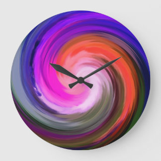 Grande Horloge Ronde Art Abstrait moderne Swirl #34