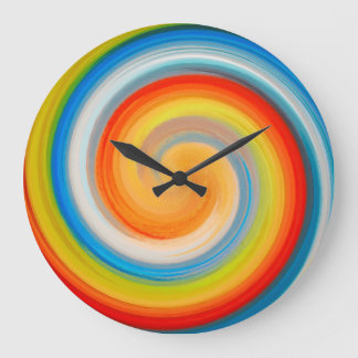 Grande Horloge Ronde Art Abstrait Moderne Swirl #35