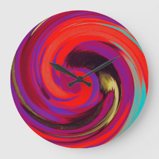 Grande Horloge Ronde Art Abstrait moderne Swirl #40