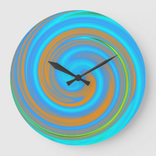 Grande Horloge Ronde Art Abstrait moderne Swirl #44