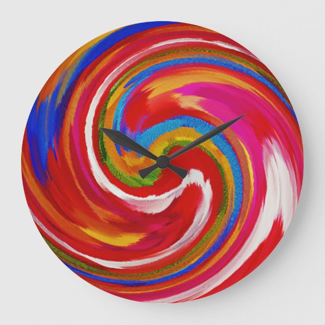 Grande Horloge Ronde Art Abstrait n° 15 (Recto)