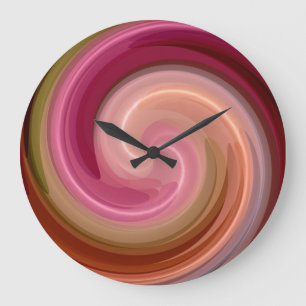 Grande Horloge Ronde Art Abstrait spiral 2