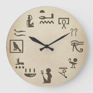 Grande Horloge Ronde Art antique égyptien Hierogylphique