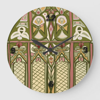 Grande Horloge Ronde Art & Artisanat vitrail inspiré horloge!