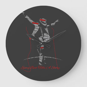 Grande Horloge Ronde Art de la typographie musicale Conception modern