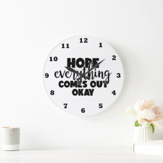 Grande Horloge Ronde Art de mots d'inspiration de salle de bain drôle