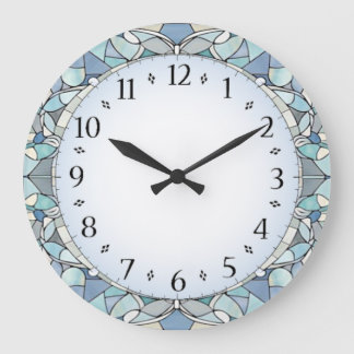 Grande Horloge Ronde Art Deco Blue