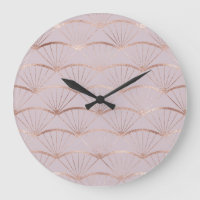 Art déco, carrelage de ventilateur en or rose.