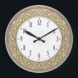 Grande Horloge Ronde Art Deco Elegant Round<br><div class="desc">Great clock design. You will love it like others. Be free to use this design for other product you like or to customize and add your text. Follow me for more. Thank you. Have a nice day.</div>