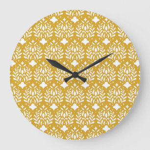 Grande Horloge Ronde Art déco floral : Damas moderne