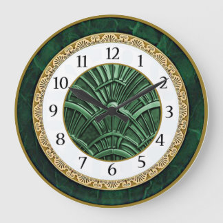 Grande Horloge Ronde Art Deco Green