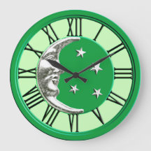 Art Déco Lune et Etoiles - Jade Green et Argent