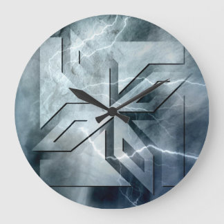 Grande Horloge Ronde Art Déco Ninja Star Icon Éclairage en pierre super