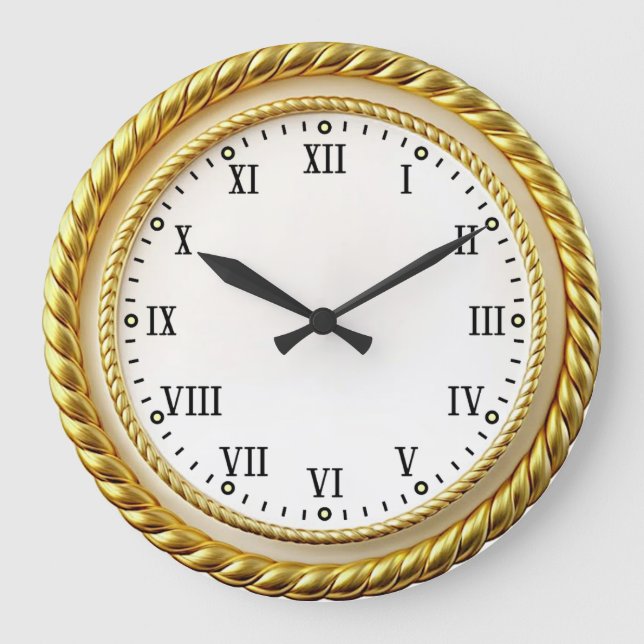 Grande Horloge Ronde Art Déco Or (Recto)