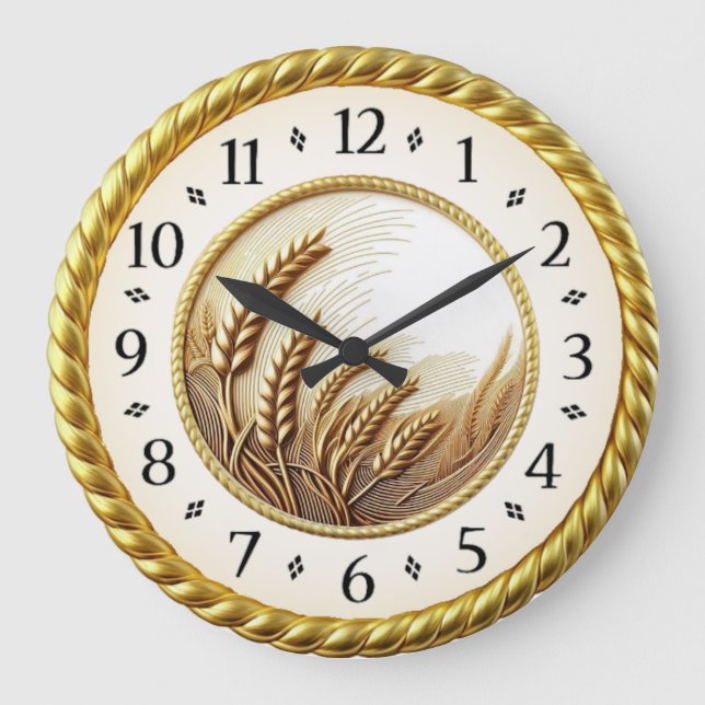 Grande Horloge Ronde Art Déco Or (Recto)