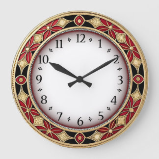 Grande Horloge Ronde Art Deco Red