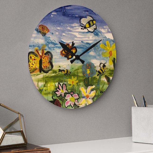 Grande Horloge Ronde Art d'enfants mignons ( Fun Children's art Clock)