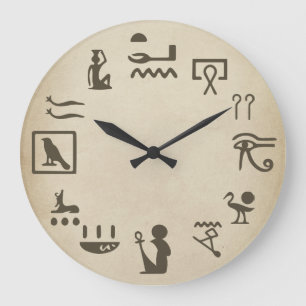 Grande Horloge Ronde Art des hiéroglyphes égyptiens anciens