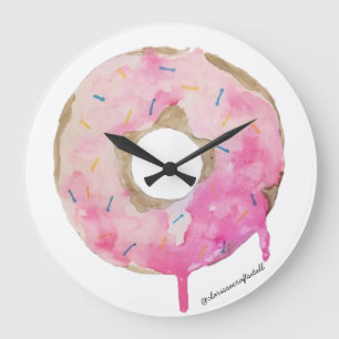 Grande Horloge Ronde Art d'horloge murale d'égouttement de beignet