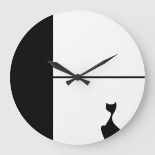 Grande Horloge Ronde Art du chat