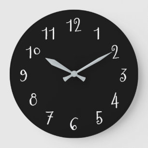 Grande Horloge Ronde Art fait sur commande noir et blanc de couleur