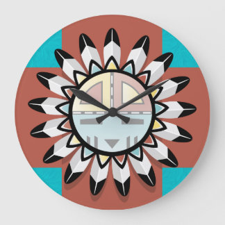 Grande Horloge Ronde Art Hopi mask