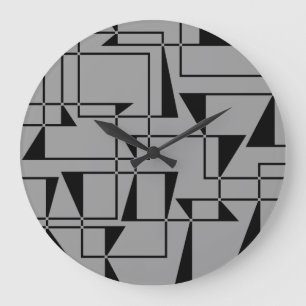 Grande Horloge Ronde Art motif géométrique cool moderne, urbain, audaci